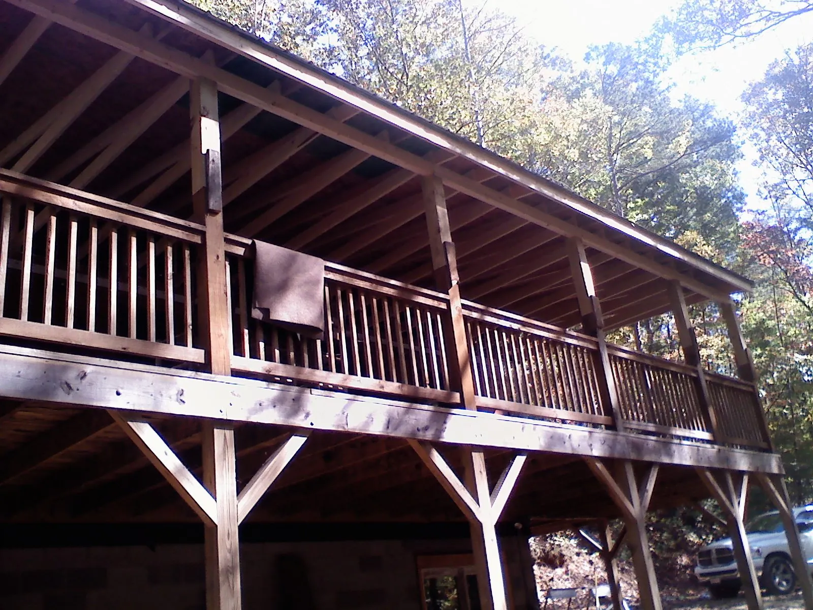 Timber framing under a new elevated porch and deck — Roof Leak Repair in Estill by Roofing Brothers